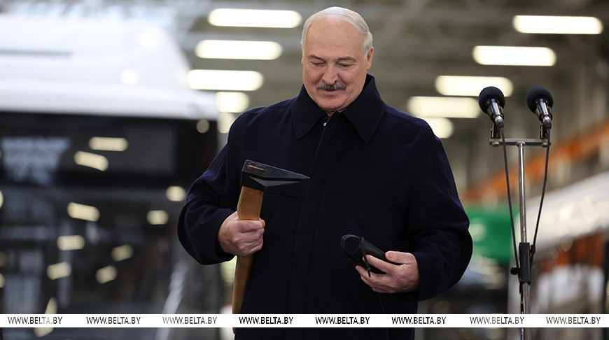 Aleksandr Lukashenko during his visit to MAZ on 21 January 2025