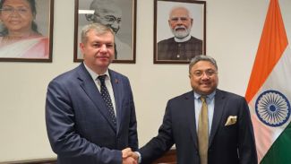 Mikhail Kasko and Sibi George. Photo courtesy of the Belarusian Ministry of Foreign Affairs Mikhail Kasko and Sibi George. Photo courtesy of the Belarusian Ministry of Foreign Affairs