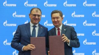 Viktor Karankevich and Alexey Miller. Photo from the Belarus Government Telegram channel