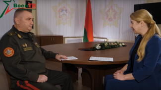 A screenshot from a video released by the Belarusian Defense Ministry's TV company  VoyenTV 