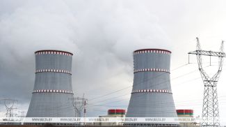 Cooling towers of the Belarusian nuclear power plant. An archive photo