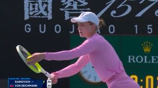 Aliaksandra Sasnovich. Screenshot from ausopen.com video