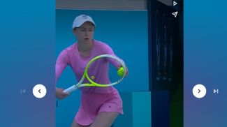Aliaksandra Sasnovich. Screenshot from a WTA video