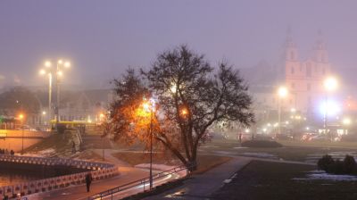 Heavy fog blankets Minsk