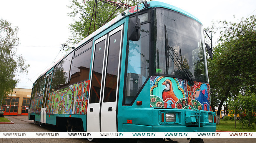 Truck Art tram in the streets of Minsk