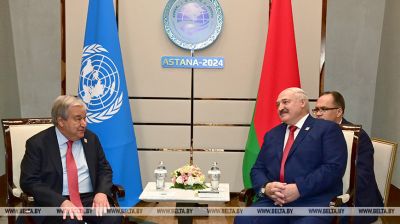 Belarusian president meets with UN chief in Astana
  
 