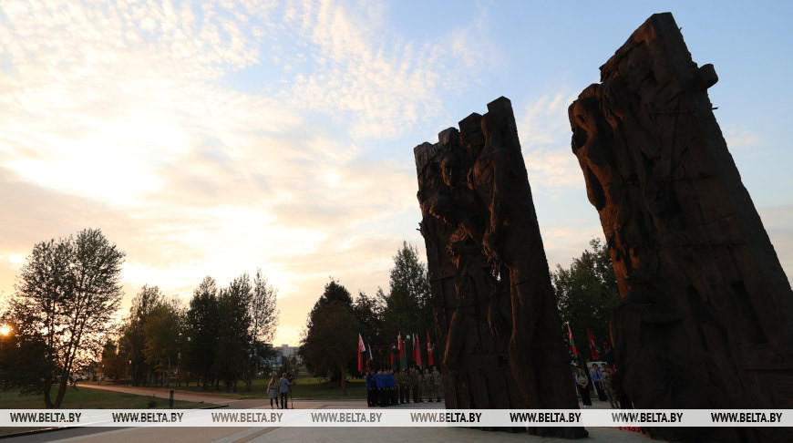 Vigil at Gates of Memory monument in Trostenets