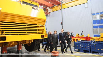 Russia’s top government official visits BelAZ, BelGee