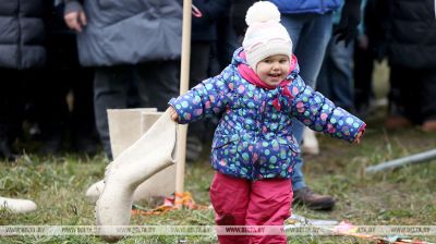 Felt boot throwing championship in Mogilev