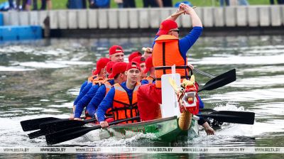 Dragon boat races on Svisloch River