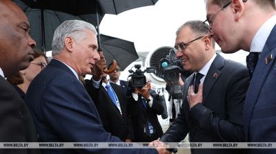 Cuban president lands in Belarus on official visit