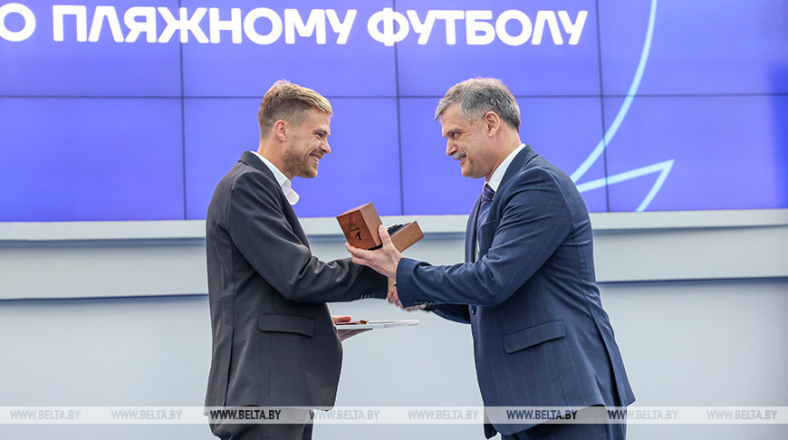 2025 Beach Soccer World Cup silver medalists honored at Belarus’ NOC  