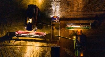 Night harvesting in Grodno District