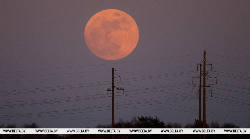 Pink moon over Belarus 