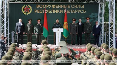 Lukashenko attends oath of enlistment ceremony in Borisov District
   
  
   
 