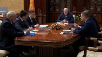 Lukashenko hears out a report on the development of Belarusian football