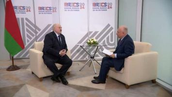 Lukashenko grants an interview to a BBC reporter on the sidelines of a BRICS summit
