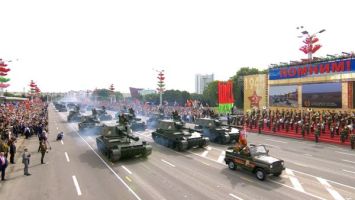 The Independence Day military parade in Minsk over
